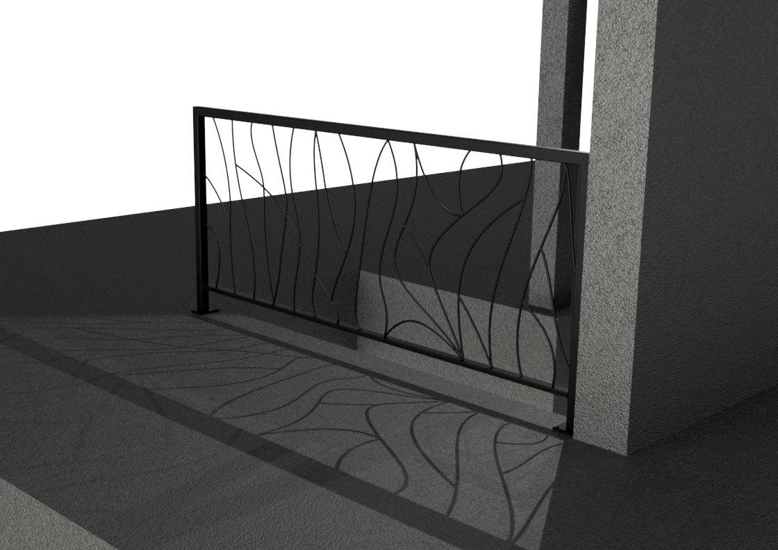 ZÁBRADLIE_KOMPLET_06 3D model oceľového zábradlia ROUND
